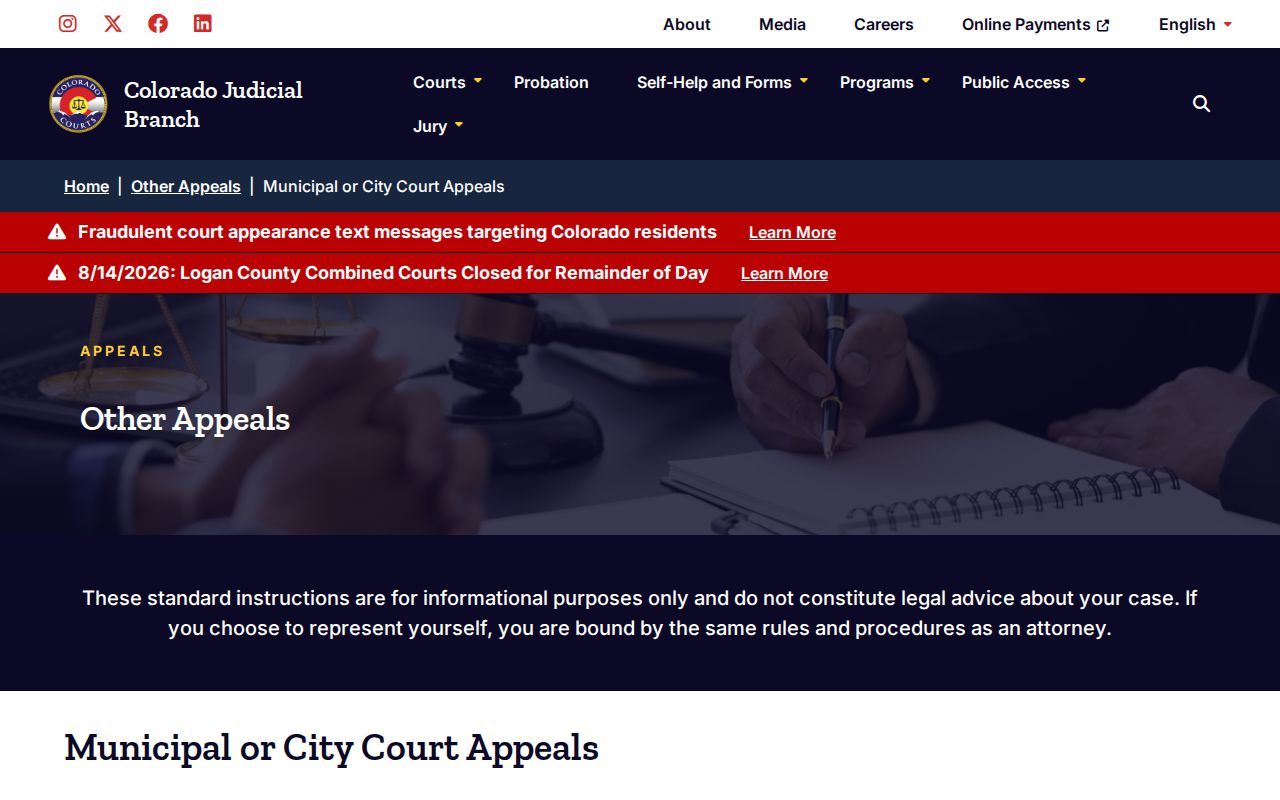 Antonito municipal court docket appeal instructions