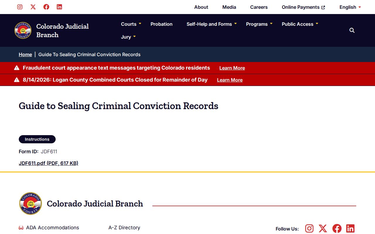 Conejos County criminal docket conviction sealing guide