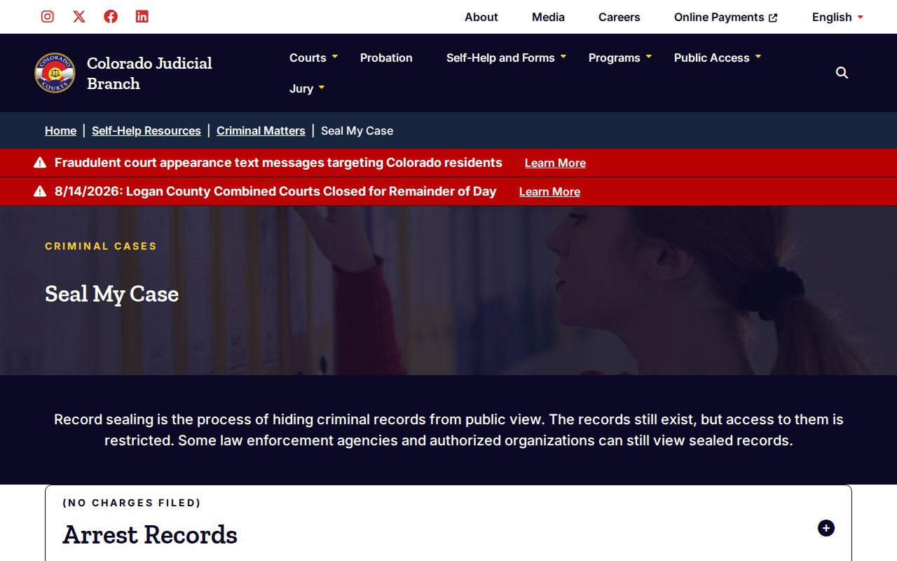 Conejos County criminal docket sealing forms hub