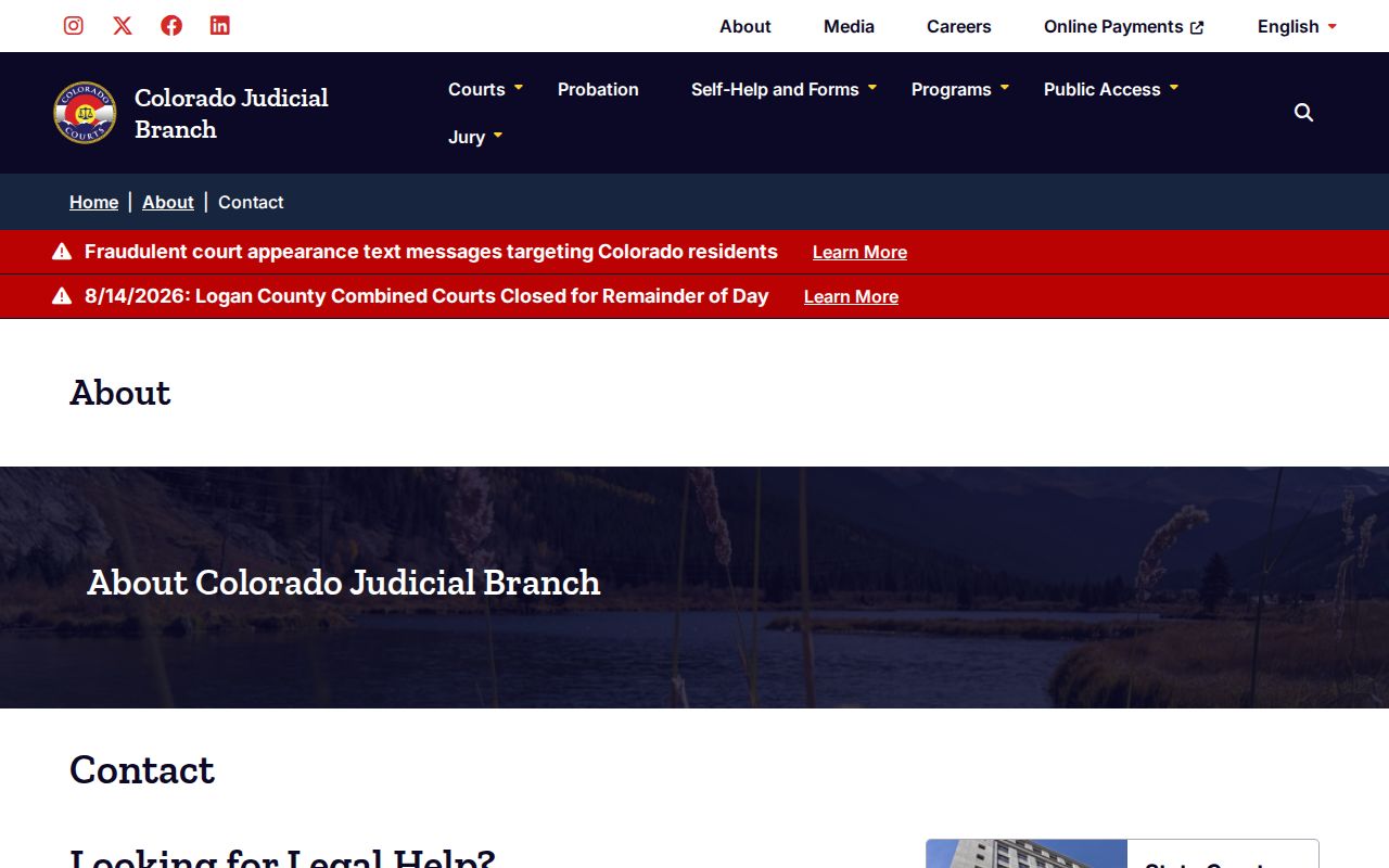 Conejos County court docket judicial contact directory